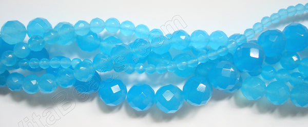 Dark Aqua Chalcedony Quartz 024 -  Faceted Round   16"