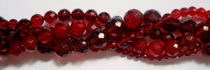 Faceted Round - 004 Red Win. Crystal Quartz  14"