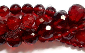 Faceted Round - 004 Red Win. Crystal Quartz  14"