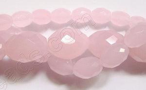 049 Pink Chalcedony  -  Faceted Rice  16"