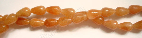 Red Aventurine (Light) - Horizontally Drilled Smooth Drop 16"