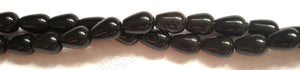 Black Agate - Horizontally Drilled Smooth Drop 16"