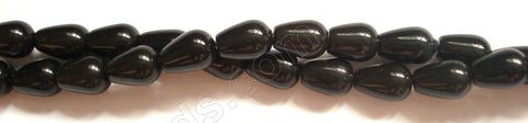 Black Agate - Horizontally Drilled Smooth Drop 16"