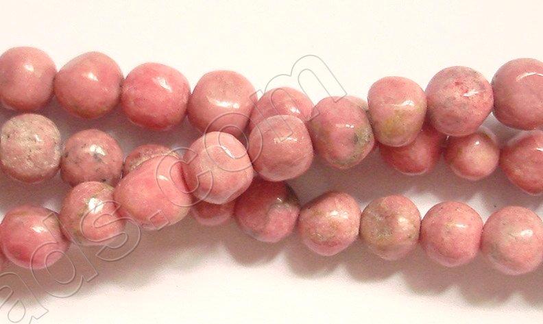 Pink Rhodonite -  Small Round Nuggets  16"
