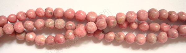Pink Rhodonite -  Small Round Nuggets  16"