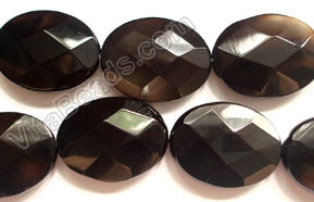 Black Onyx  (Natural) -  Faceted Oval  16"