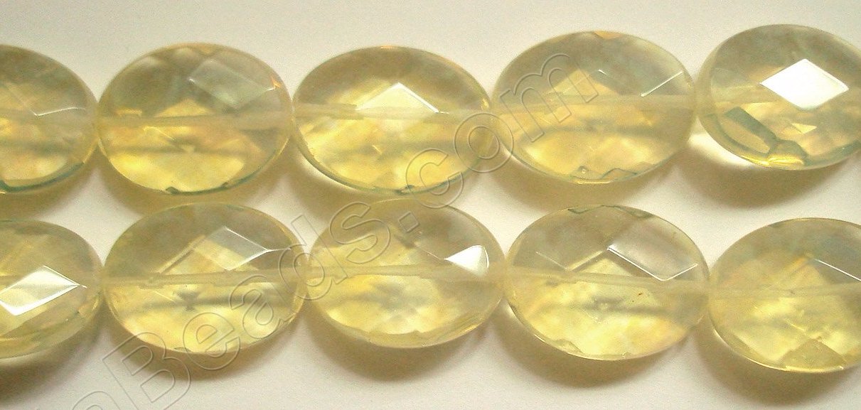 Faceted Oval  -  Pineapple Qtz  16"