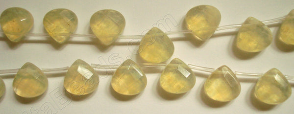 Pineapple Quartz  -  13mm Faceted Flat Briolette 16"