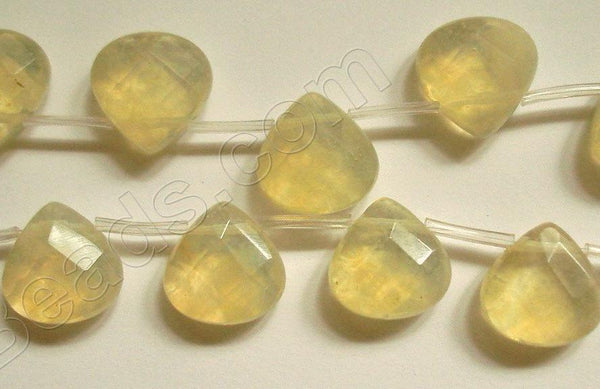 Pineapple Quartz  -  13mm Faceted Flat Briolette 16"