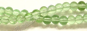 Pale Green Crystal Quartz  -  Smooth Round   14"      4 mm