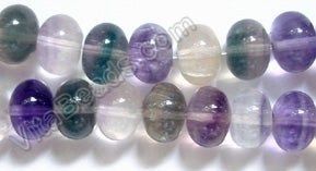 Rainbow Fluorite  -  Smooth Rondel  16"