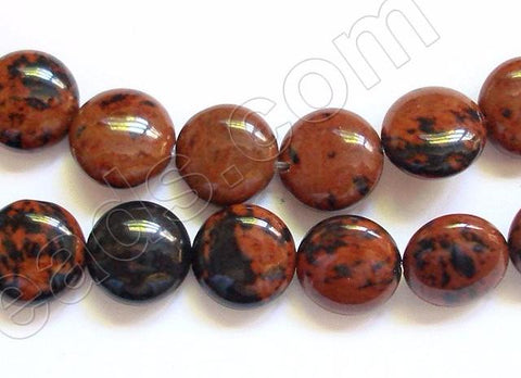 Mahogany Obsidian  -  Puff Coins  16"