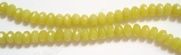 Olive Jade  -  Faceted Rondel  16"       8 mm