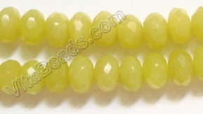 Olive Jade  -  Faceted Rondel  16"       8 mm