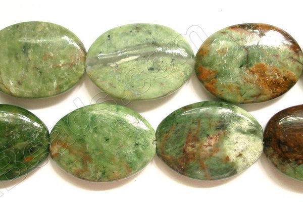 Africa Prase Jasper  -  Puff Ovals 16"