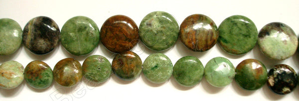 Africa Prase Jasper -  Puff Coins  16"