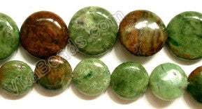 Africa Prase Jasper -  Puff Coins  16"