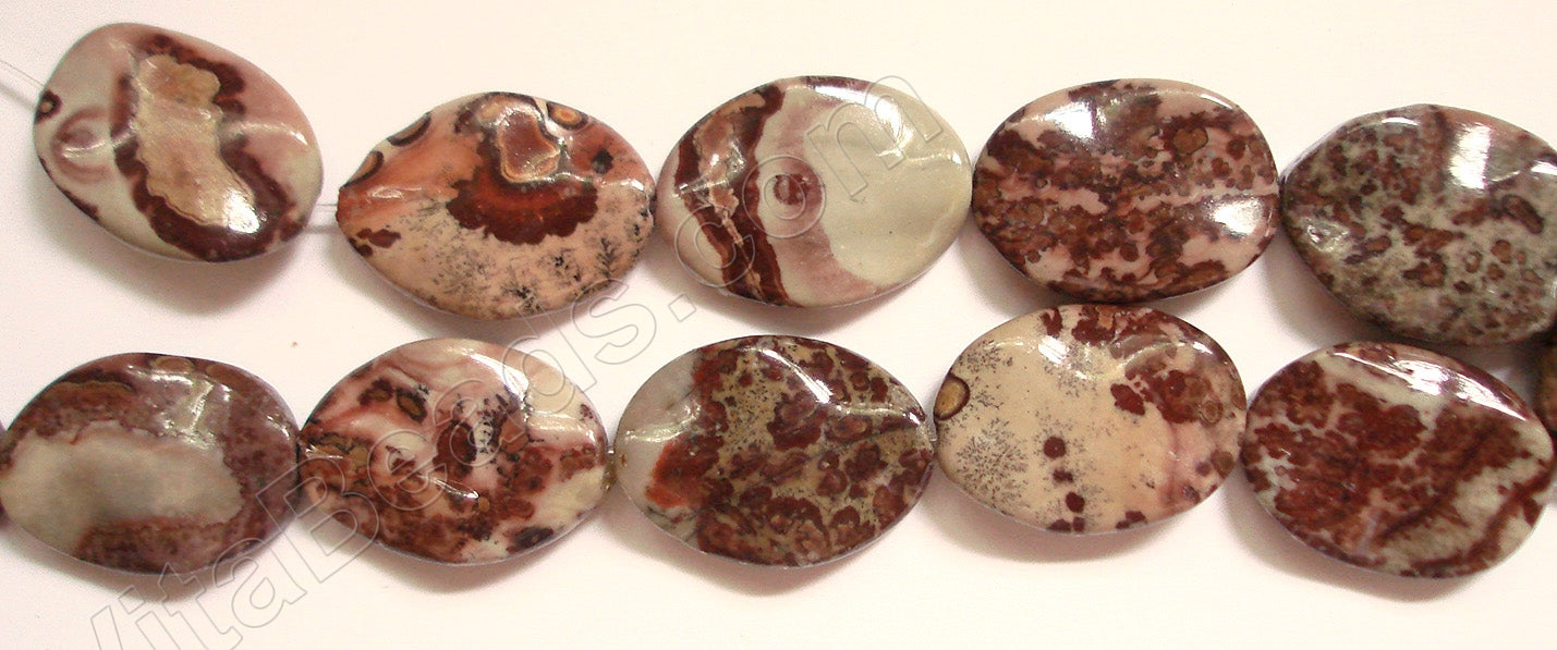 Picture Agate  -  Wave Flat Ovals  16"