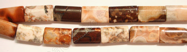 Red Conglomarite Jasper  -  Puff Thin Tube  16"