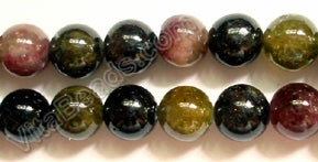 Mixed Tourmaline A - Smooth Round  16"