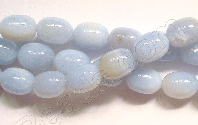 Blue Chalcedony Natural  -  Small Egg Nuggets  16"