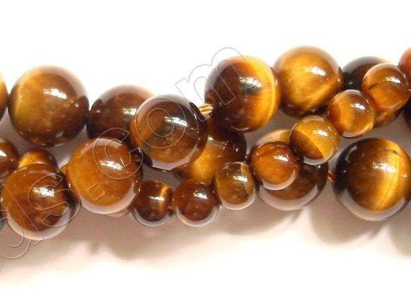 Yellow Tiger Eye AA - Smooth Round  16"