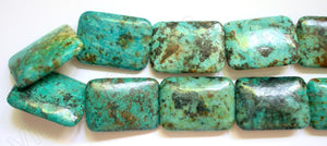 Africa Turquoise  -  22x30mm Big Puff Rectangle 16"