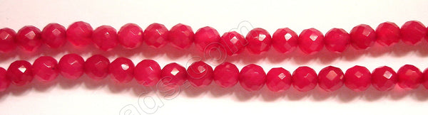 Dyed Jade (Dark Fuchsia)  -  Faceted Round  16"