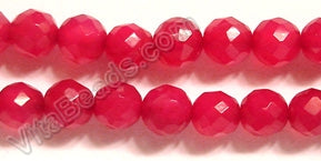 Dyed Jade (Dark Fuchsia)  -  Faceted Round  16"