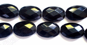 Faceted Oval  -  Black Onyx  16"