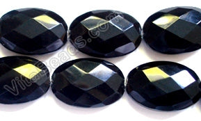 Faceted Oval  -  Black Onyx  16"