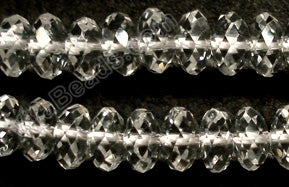 Crystal Natural AAA  -  Faceted Rondel  16"    4 x 6 mm