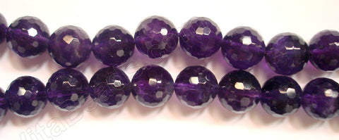 Amethyst A  -  Faceted Round   16"