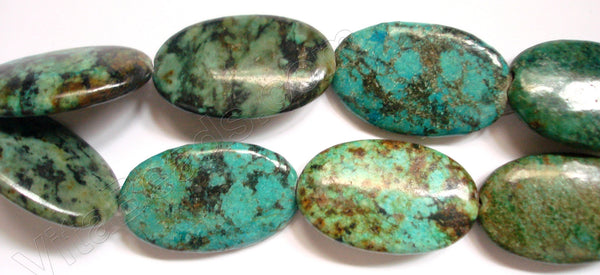 Africa Turquoise - 25x40mm Big Puff Ovals  16"