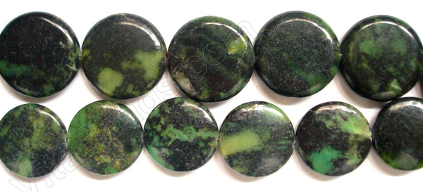 Chinese Chrysoprase (Dark)  -  Puff Coins 16"