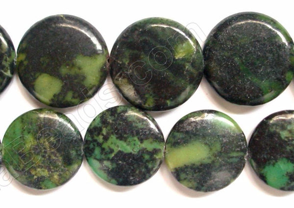 Chinese Chrysoprase (Dark)  -  Puff Coins 16"