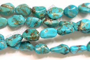 Blue Chinese Turquoise - Small Free Form Nuggets   16"