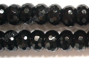 Black Onyx AA  -   Faceted Rondel  16"