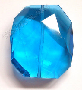 Faceted Nugget Pendant - Ocean Blue Crystal