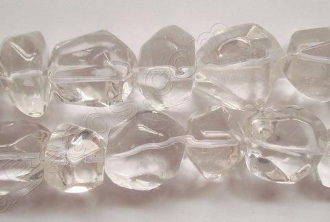 Natural Crystal AA  -  Smooth Machine Cut Tumble  16"     14 x 18 mm