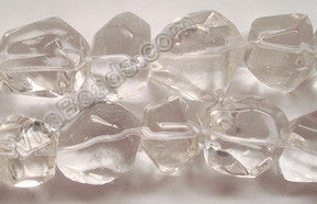Natural Crystal AA  -  Smooth Machine Cut Tumble  16"     14 x 18 mm