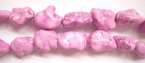 Pink Stablelized Turquoise - Free Form Nuggets  16"