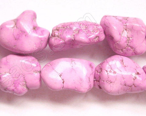 Pink Stablelized Turquoise - Free Form Nuggets  16"