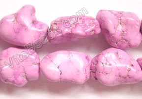 Pink Stablelized Turquoise - Free Form Nuggets  16"