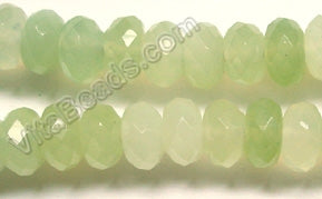 New Jade  -  Faceted Rondel  16"    8 mm