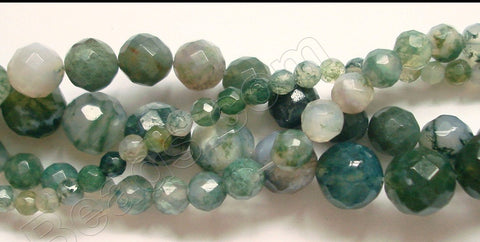 Moss Agate  -  Faceted Round  16"