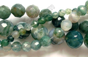 Moss Agate  -  Faceted Round  16"