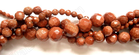 Goldstone - Faceted Round  16"