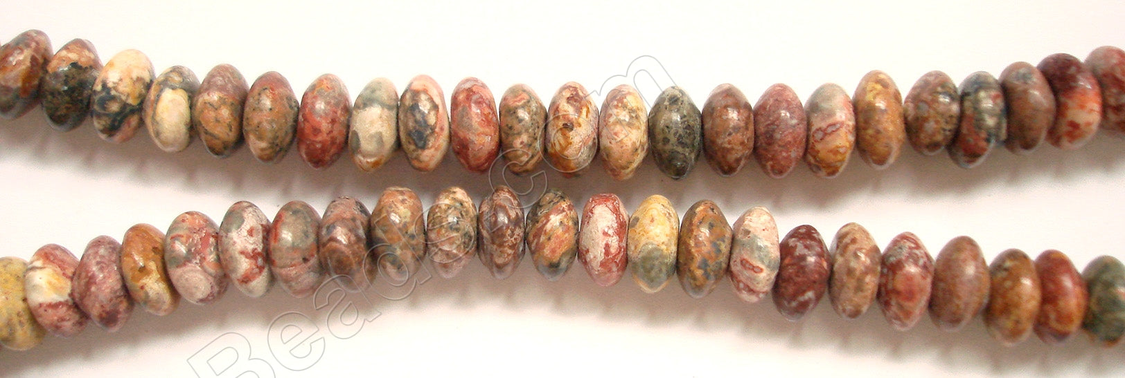 Leo-pard Skin Jasper (Pink)  -  Smooth Rondels  16"      8 mm