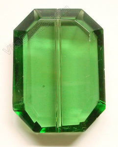 Faceted Pendant - Rectangle Green Crystal
